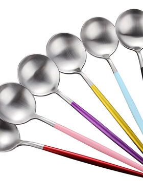 304不锈钢勺子长柄家用创意铁调羹