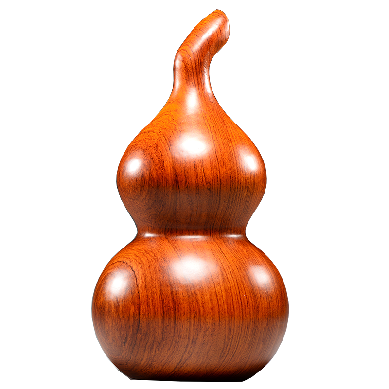 花梨木雕刻葫芦摆件木质风水木葫芦家居办公室装饰工艺品乔迁送礼