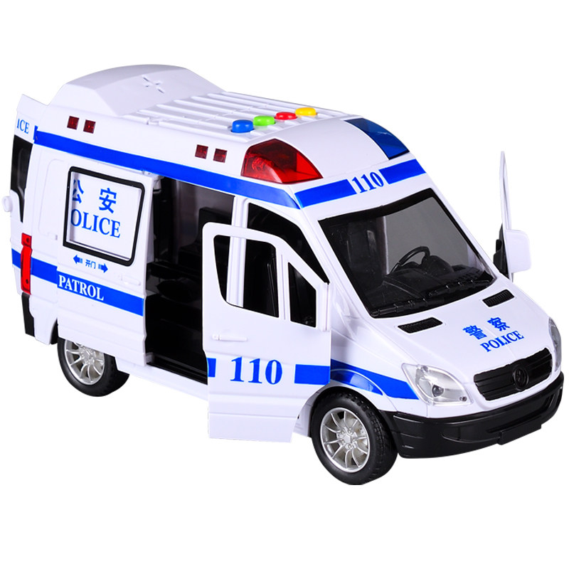 儿童超大号警车玩具模型仿真小汽车车模男孩合金警察车110玩具车