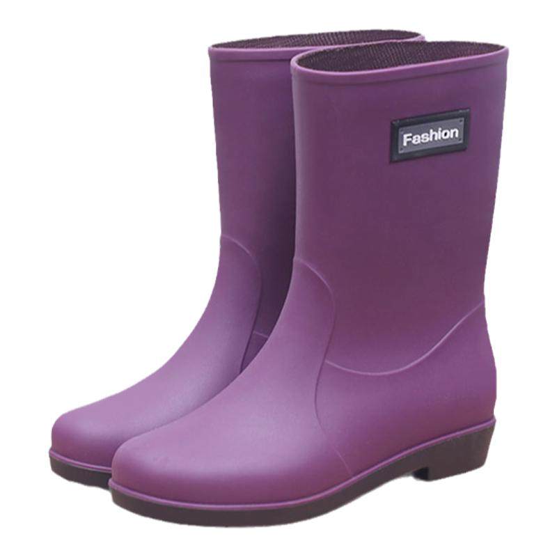 中筒水鞋加绒保暖女式雨鞋半筒雨靴子学生韩版百搭水胶鞋工作鞋