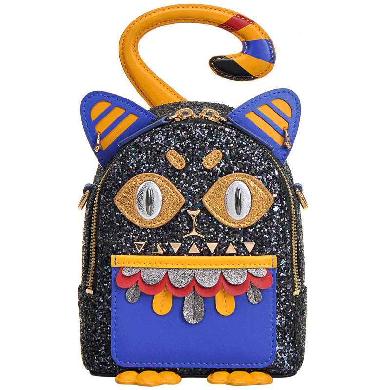 fion/菲安妮丑萌双肩包女 2020新款小怪兽包包可爱搞怪迷你小背包