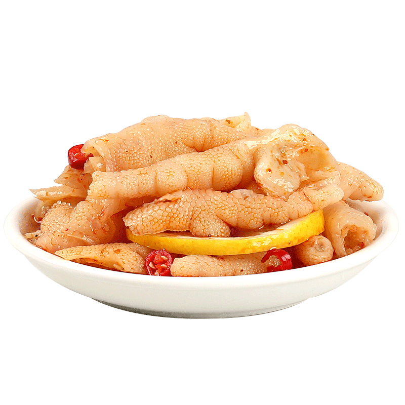 网红零食泡椒无骨凤爪熟食非桶装酸辣柠檬鸡爪去脱骨盒装小吃200g