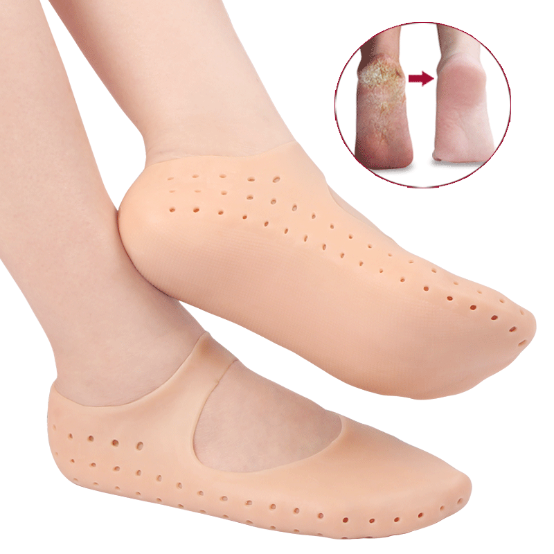 全脚硅胶护足脚后跟干裂保护套防裂套男女防脚裂开裂足跟疼痛袜子