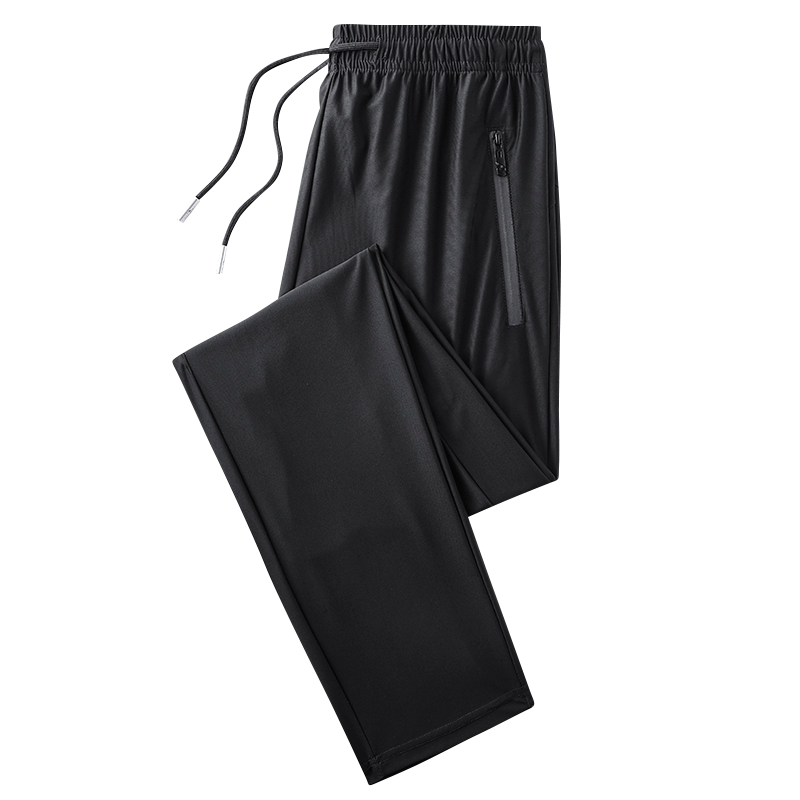 冰丝裤男士运动休闲裤速干长裤宽松空调裤九分超薄弹力裤子男夏季