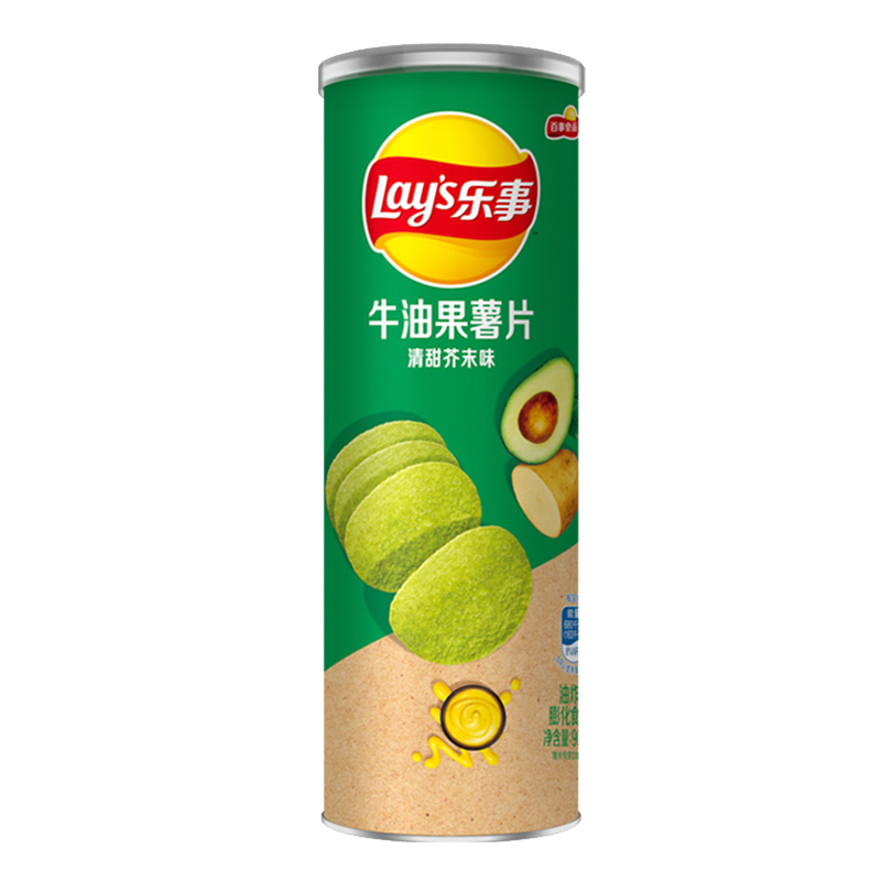 乐事无限桶装牛油果薯片清甜芥末新口味 90g休闲食品办公室零食
