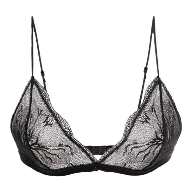 青色atelierintimo珊瑚列维斯蕾丝薄无钢圈内衣美背文胸三角杯夏