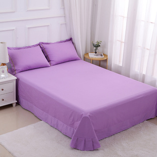 100%全棉床单单件纯棉纯色布料被单1.2m双人1.5米1.8床枕套三件套