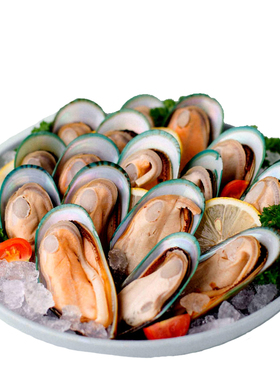 明汕堂半壳鲜活青口贝新西兰进口翡翠贻贝火锅新鲜冷冻海鲜250g