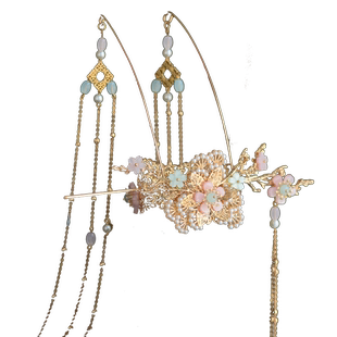 皇磊古风古代流苏汉服丸子头发冠