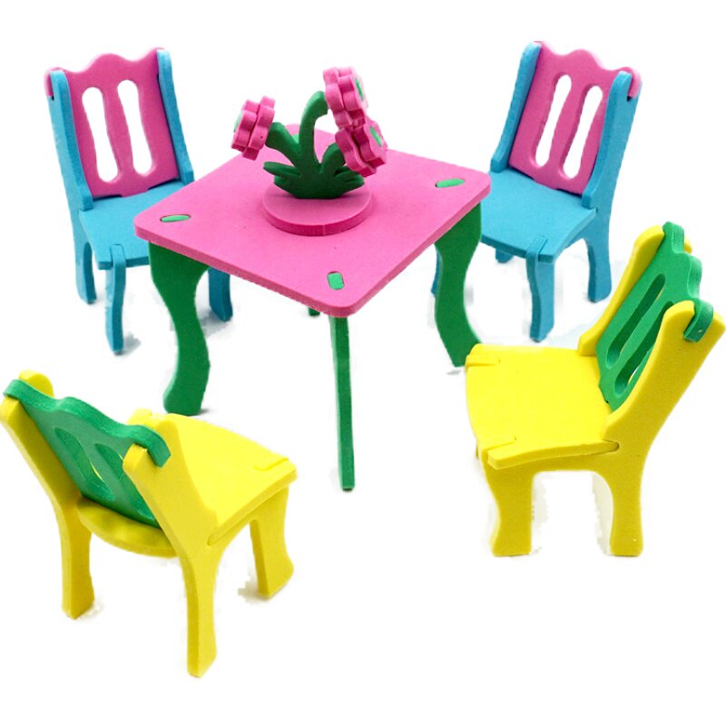 儿童立体diy手工制作材料包 幼儿益智创意家具32件套 3-4-5-6岁