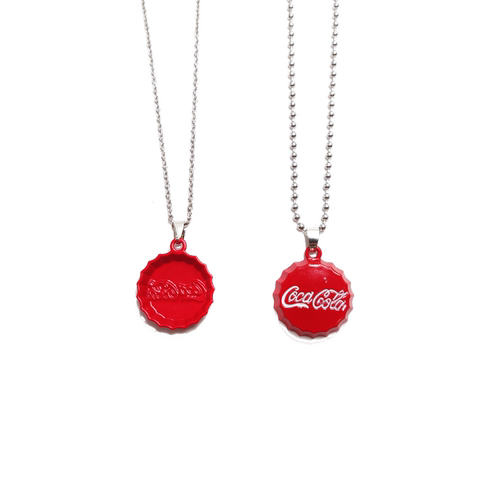 蹦迪项链男女潮情侣ins土酷瓶盖饰品网红锁骨链吊坠可口可乐颈链