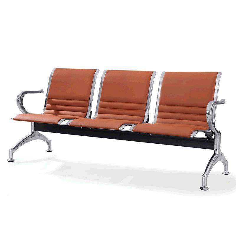 三人位排椅等候椅候诊发廊休闲椅长椅不锈钢美发店沙发小户型椅子