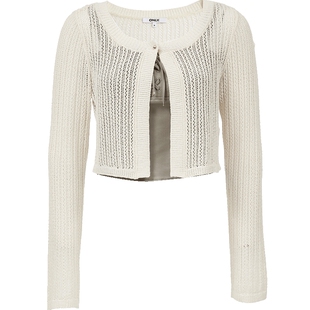 ONLY2025夏季新款可调节肩带立体剪裁显瘦短款套装罩衫雪纺衫女