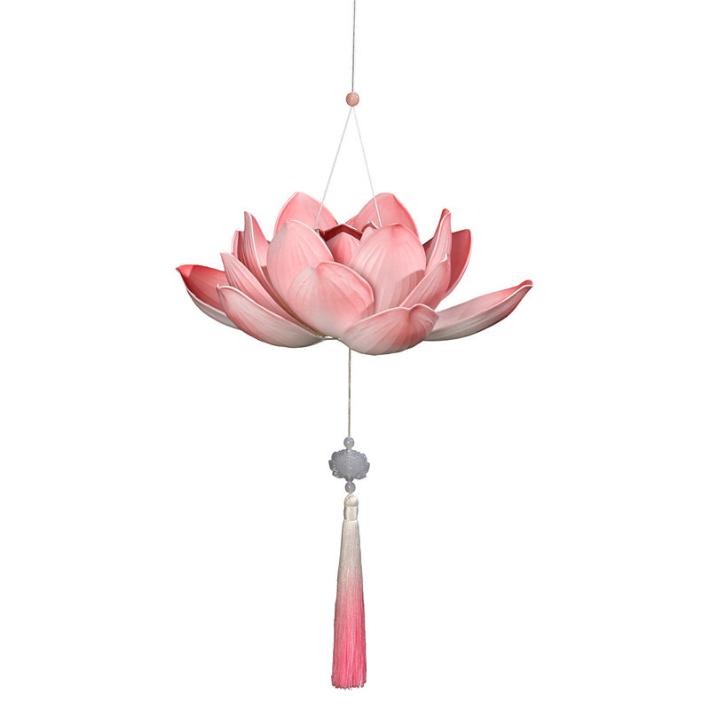 古风汉服拍照道具春节儿童走秀表演放灯行舞蹈发光手提荷花莲花灯