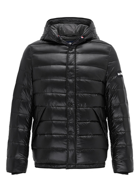 navigare意大利小帆船黑色连帽羽绒服男短款2022年新款白鸭绒外套品牌