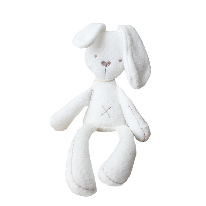 超柔软毛绒玩偶婴幼儿手拿布偶安抚玩具长耳兔布娃娃兔子公仔白色