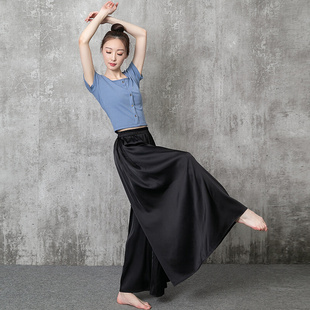 精梳棉短装紧身舞蹈服女成人上衣瑜伽拉丁古典舞现代舞练功服E装|