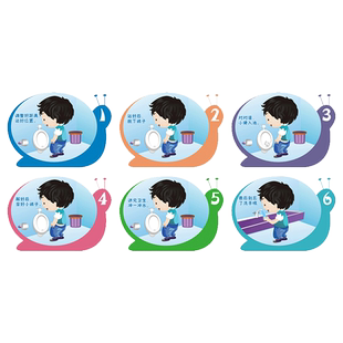 包邮解小便流程图如厕步骤站着墙贴