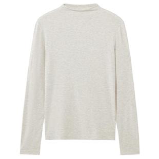 热风2025年秋季新款女士舒适质感长袖T恤半高领设计贴身亲肤