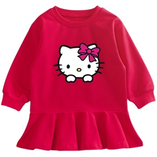 儿童秋天裙子洋气秋装连衣裙女宝宝凯蒂猫衣服哈喽kitty女童装春