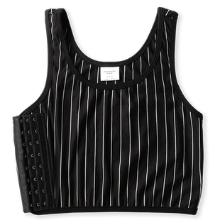 les tt竹炭拉链束胸短款背心内衣 大胸显小 夏季无绷带加强束胸衣