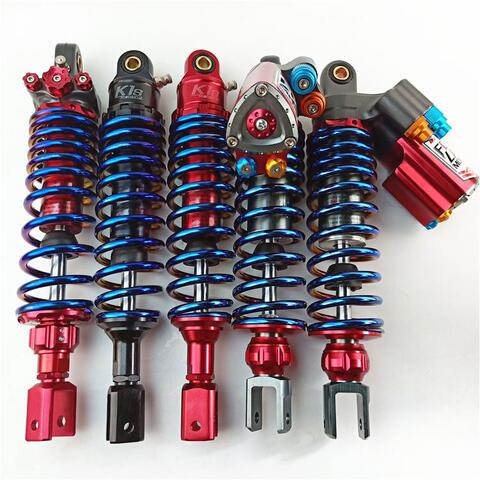 智杰后减震三角瓶k1s三花避震器彩钛减震器内置气囊战速骠骑电摩