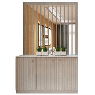 现代简约门厅装饰储物鞋柜客厅双面镂空隔断柜烤漆轻奢玄关柜定制