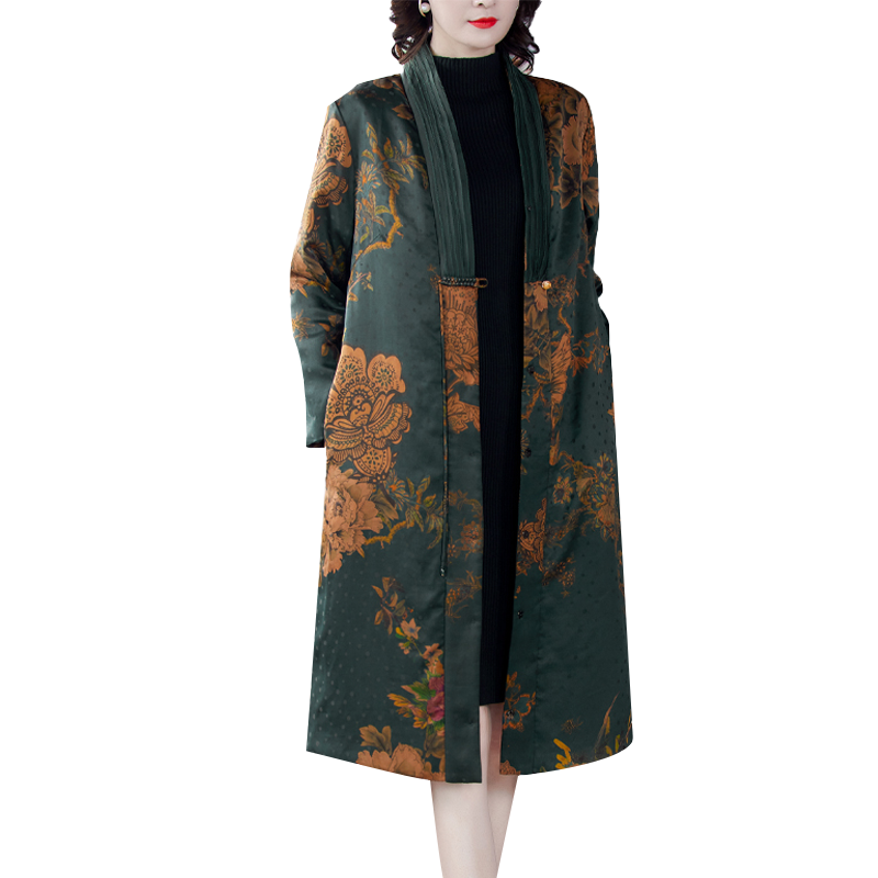 大淘人折扣商城 女装 香云纱棉衣棉服女中长款2020年冬季新款中年妈妈