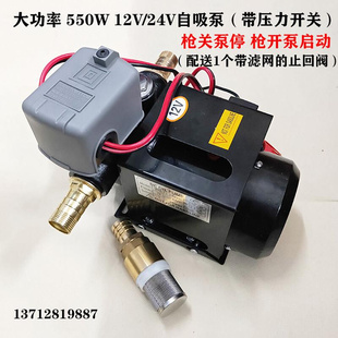 大功率柴油泵12V24V220V电动抽油泵自吸泵全自动带压力开关加油机