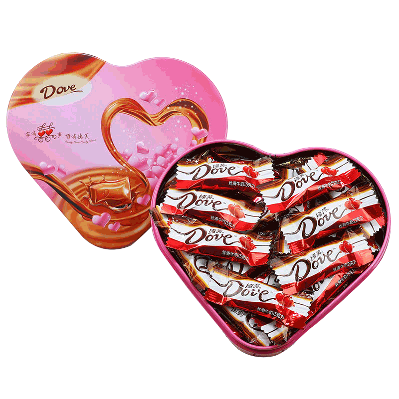 创意德芙巧克力礼盒装情人节新年礼物送女友女生心形糖果浪漫表白