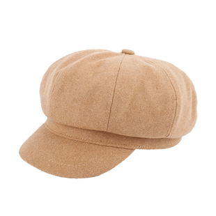 莎莉羊毛呢八角帽秋冬季海军帽子