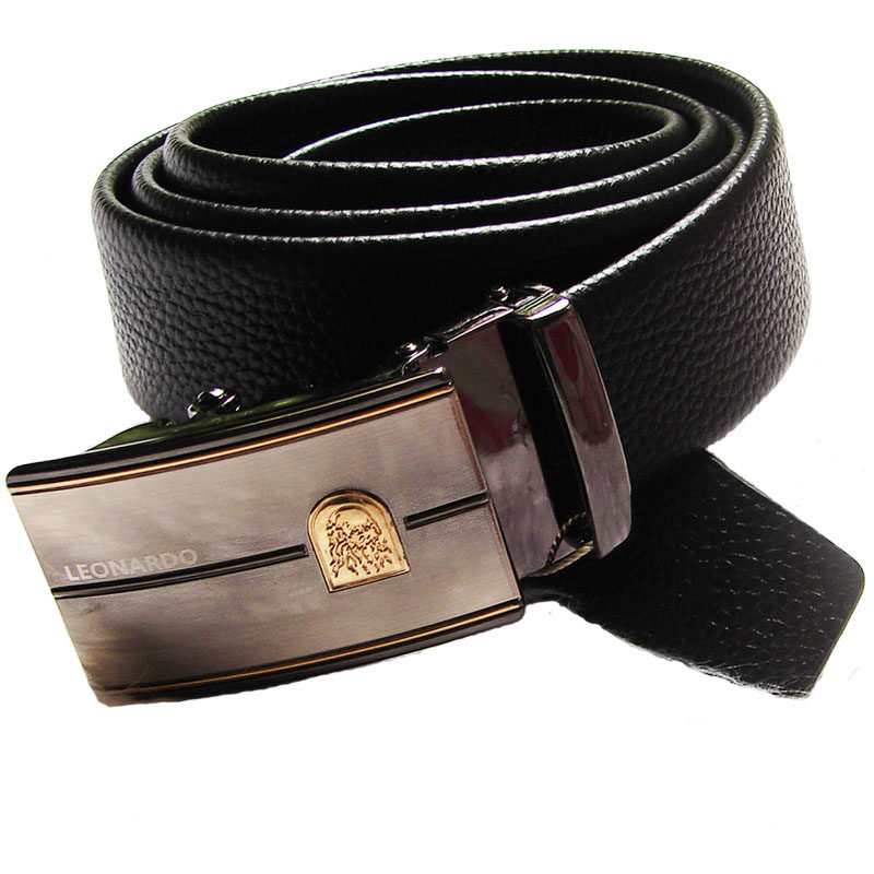 leonardo利奥纳多老人头真皮头层牛皮正装男款自动扣皮带腰带4080