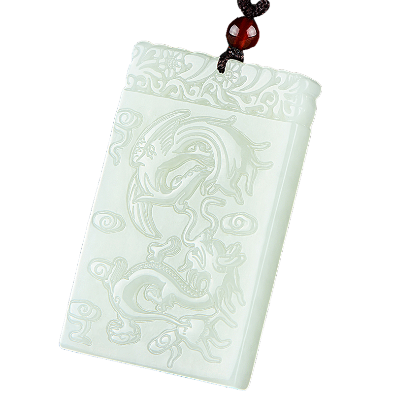 景禾正品和田玉龙凤配吊坠龙凤呈祥玉佩男女玉坠游龙戏凤挂件玉牌