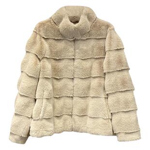 丹麦貂仿水貂毛皮草外套女新款加厚保暖洋气大衣西装领时尚小香风