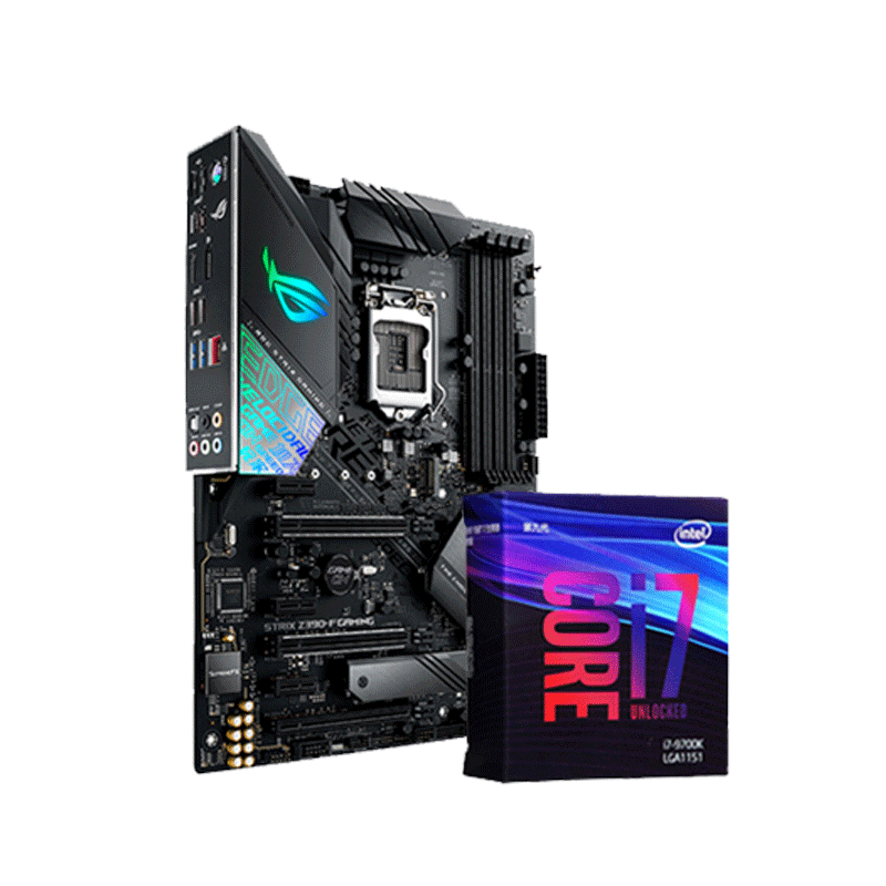 intel/英特尔 酷睿 i7 9700k/kf 盒装搭华硕z390 cpu主板游戏套装