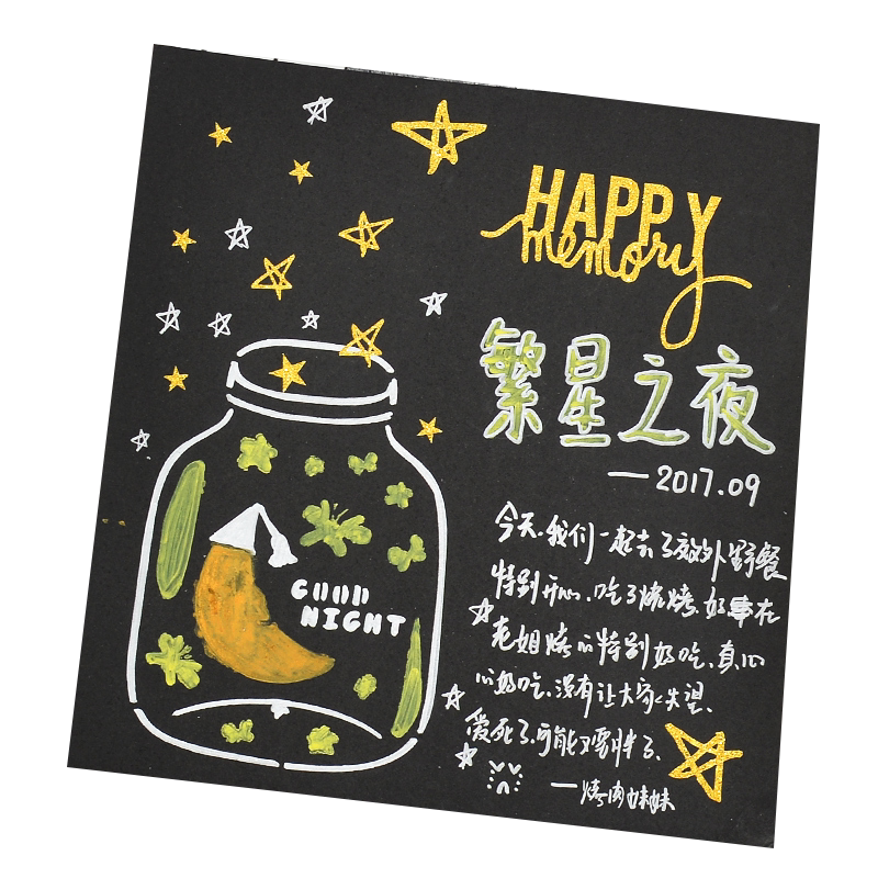 乐趴diy相册画图模版相册手工配件材料花边画画工具纸质画图模板