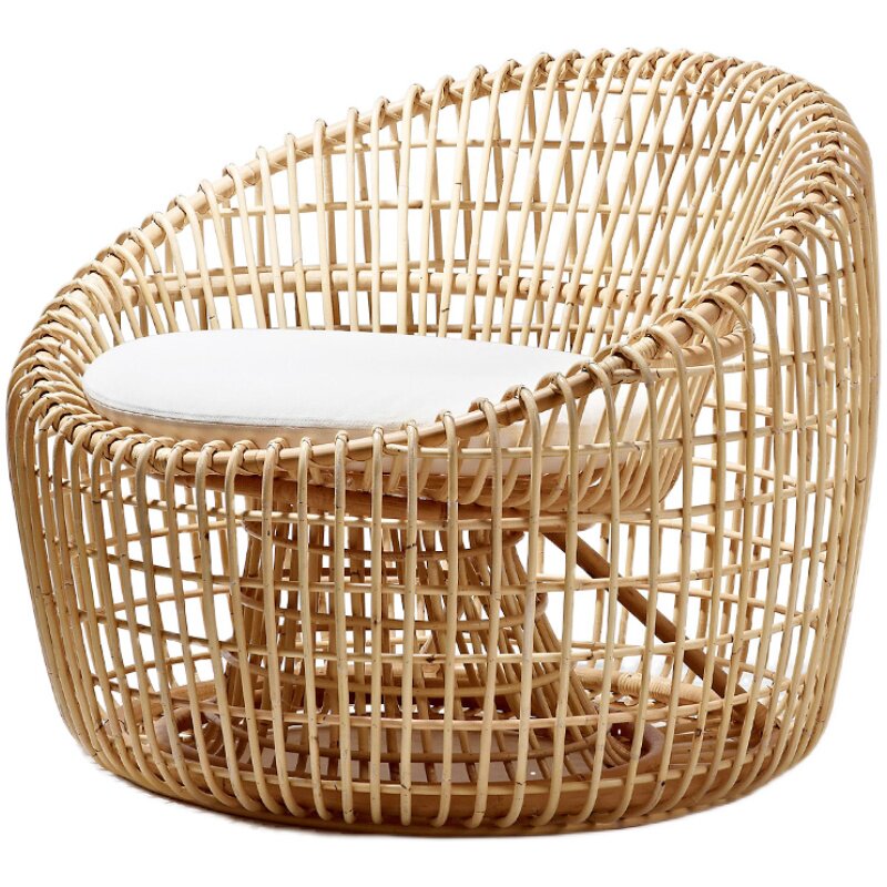 户外编藤鸟巢沙发样板房室外阳台庭院设计师别墅藤家具藤编沙发椅