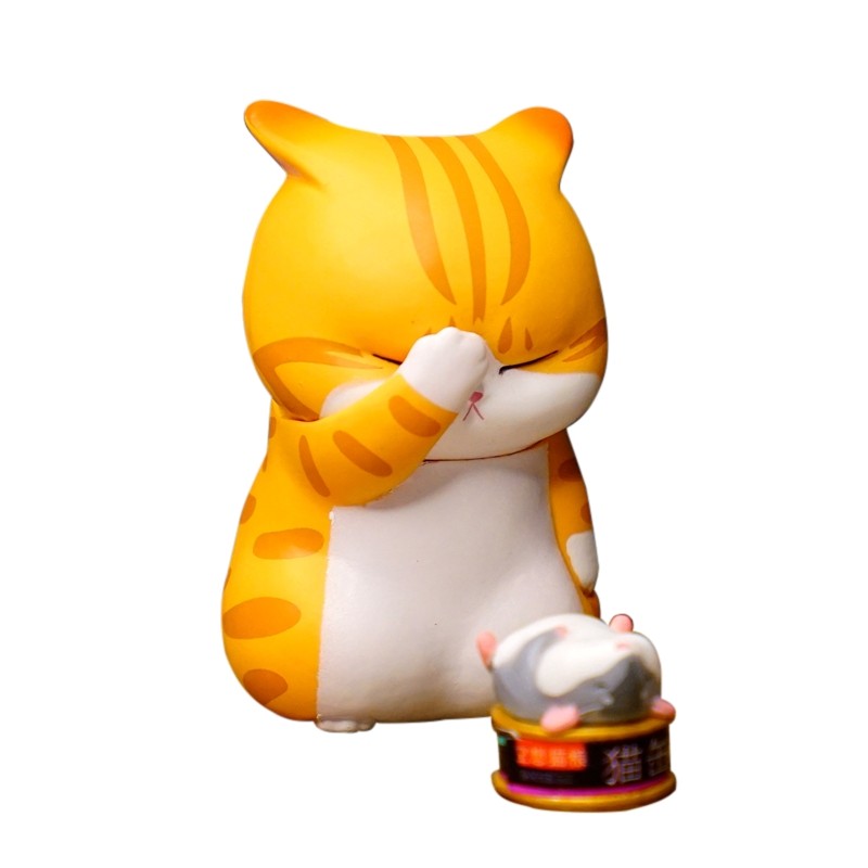 lamtoys 空想造物苦恼小猫卡蛋猫盲盒冰箱贴潮玩手办摆件橘猫模型