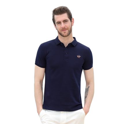 男士t恤夏季翻领 宽松黑白纯色纯棉短袖polo衫上衣保罗衫衣服男装