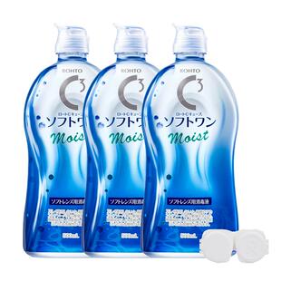 日本进口乐敦清C3美瞳隐形眼镜护理液杀菌去蛋白保湿500ml*3瓶