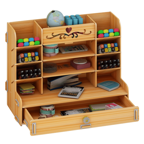 笔筒收纳盒创意时尚小清新简约笔架办公室多功能杂物盒桌面摆件木