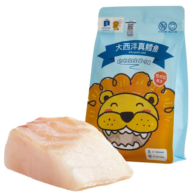橡果国际生鲜新鲜进口大西洋真鳕鱼宝宝辅食独立小包装250g