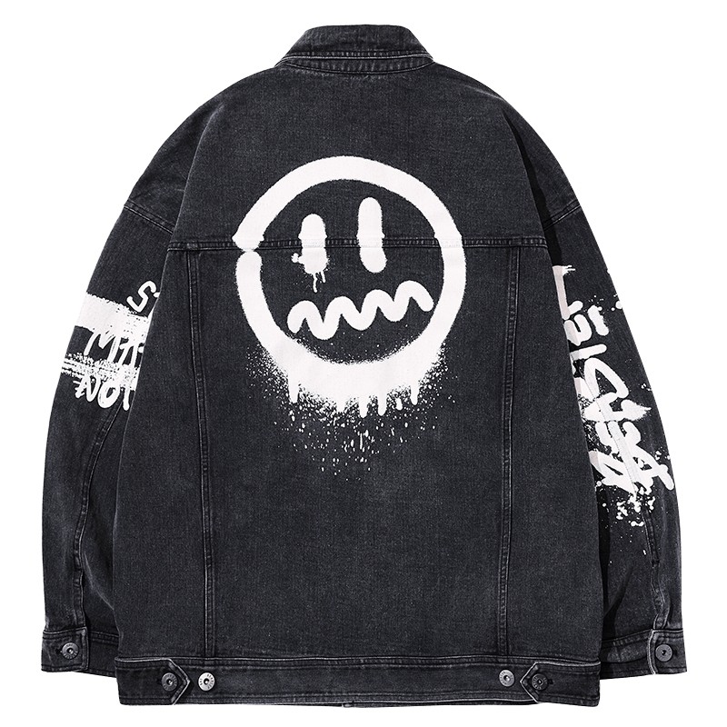beaster小恶魔鬼脸牛仔夹克男国潮牌情侣装街头潮流宽松休闲外套