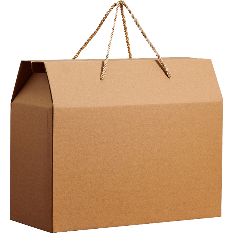 春节土特产农产品礼品盒鸡蛋年货手提牛皮纸干果蔬菜包装盒子定制