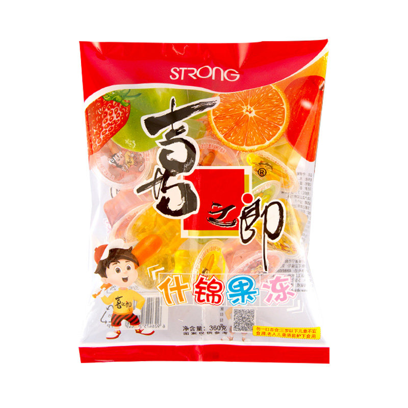 喜之郎果冻360g袋装儿童夏日小零食整箱批发什锦乳酸果汁布丁官方