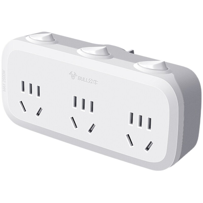 公牛插座转换器一转二三多孔电源插头多功能插线板面板无线插排