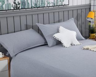 老粗布床单单件加厚加密纯棉单子北欧风简约灰色紫色夏凉凉感夏天