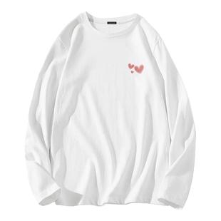 LBP真维斯白色打底衫女宽松纯棉上衣2025新款秋季女士好看长袖t恤