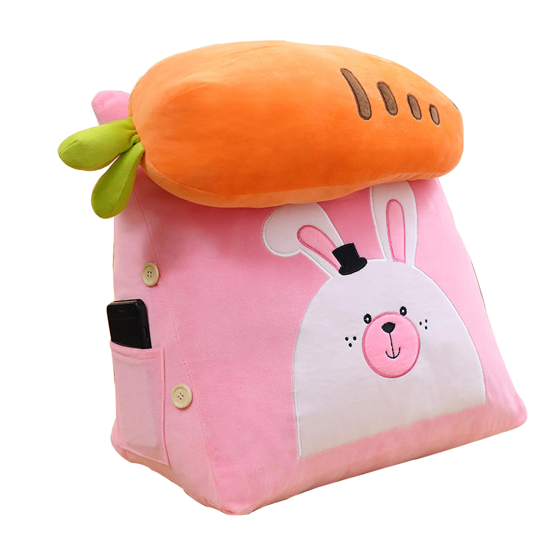 卡通动物兔子公仔三角靠垫新品创意多功能家居坐垫腰靠趴趴枕靠垫