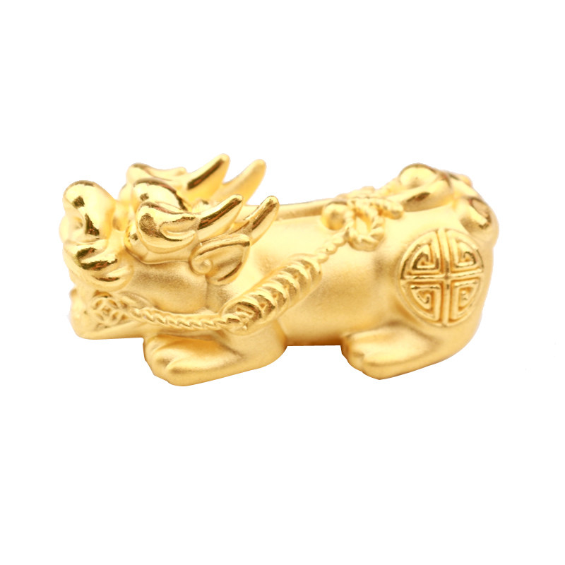 兴隆黄金999足金3d硬金黄金貔貅迷你手链吉祥男女情侣款路路通
